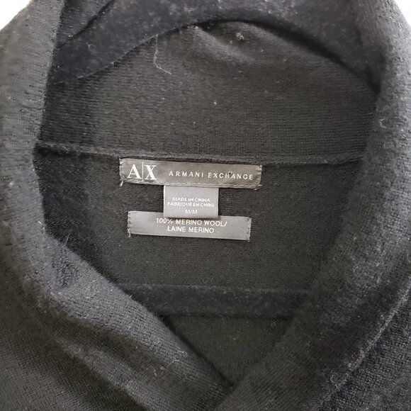 Armani Exchange * Black 100% Merino Sweater * Sz M - Picture 6 of 8
